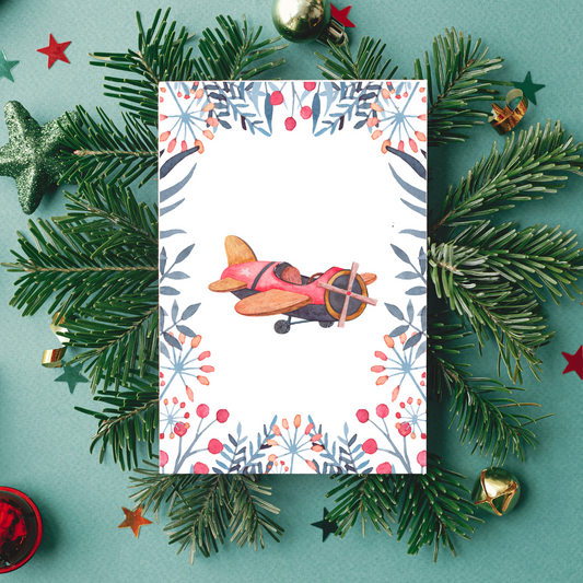 Christmas Aviation Card - Digital Dowload