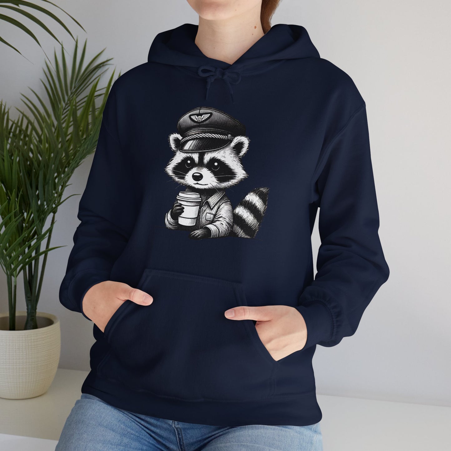 Raccoon pilot  Crew Unisex Heavy Blend Hooded Sweatshirt