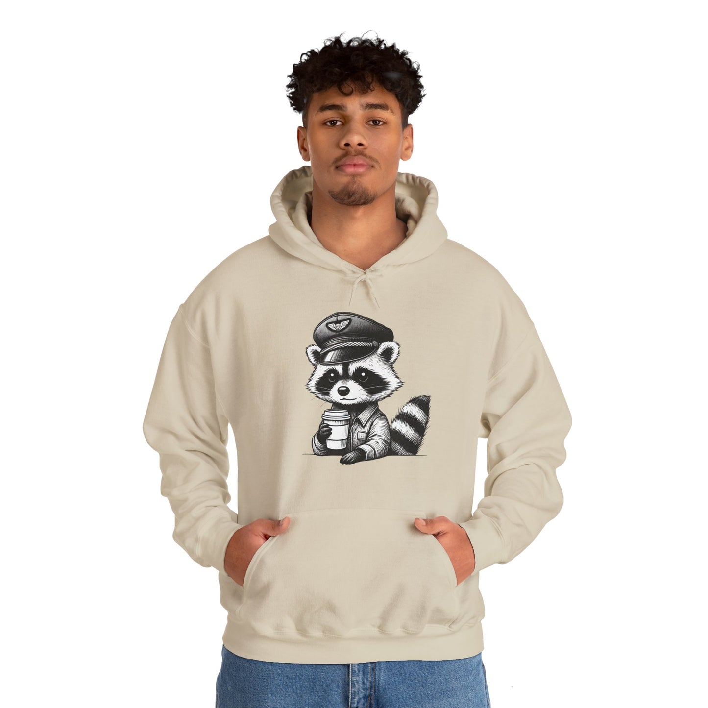 Raccoon pilot  Crew Unisex Heavy Blend Hooded Sweatshirt