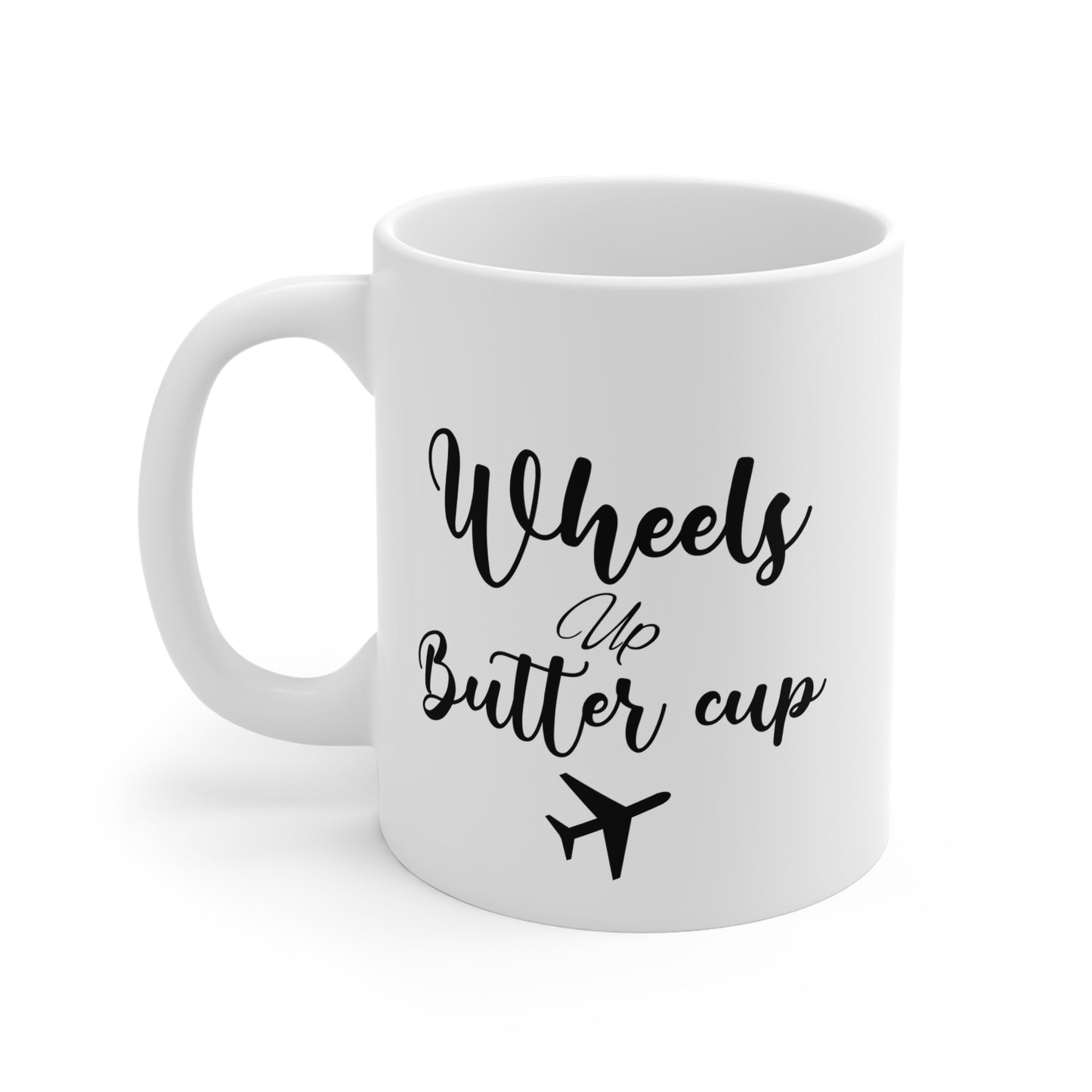 Wheels up butter cup mug