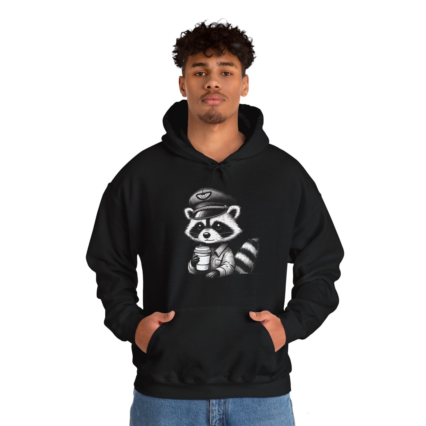 Raccoon pilot  Crew Unisex Heavy Blend Hooded Sweatshirt