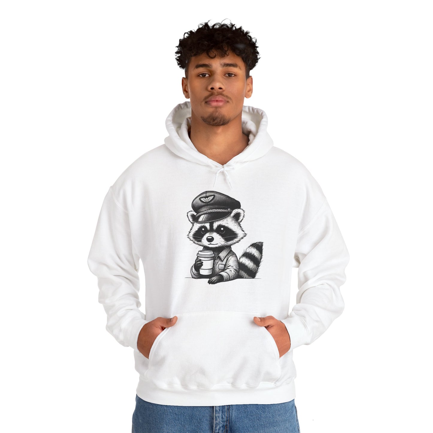 Raccoon pilot  Crew Unisex Heavy Blend Hooded Sweatshirt