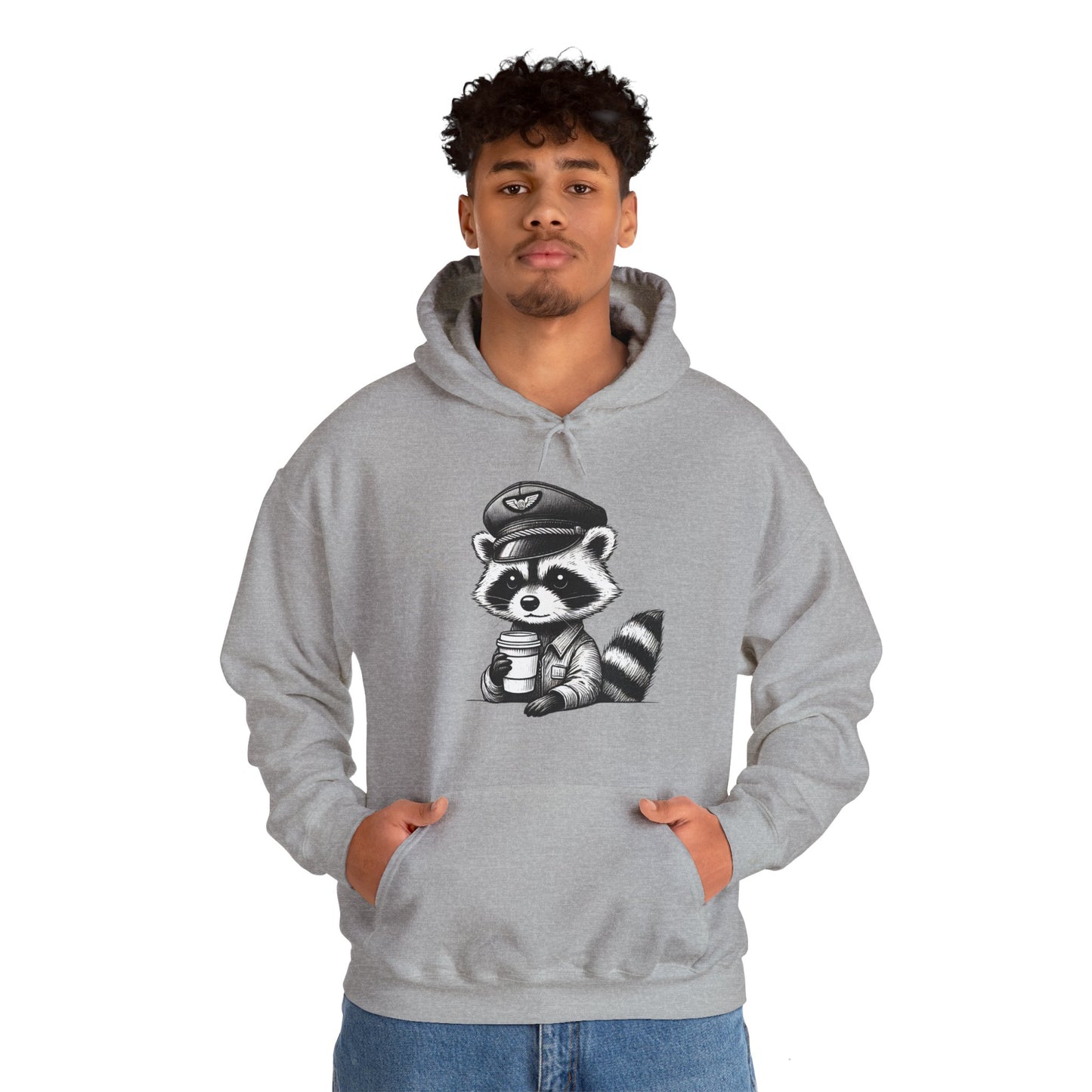 Raccoon pilot  Crew Unisex Heavy Blend Hooded Sweatshirt