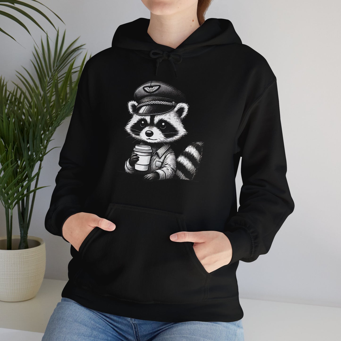 Raccoon pilot  Crew Unisex Heavy Blend Hooded Sweatshirt