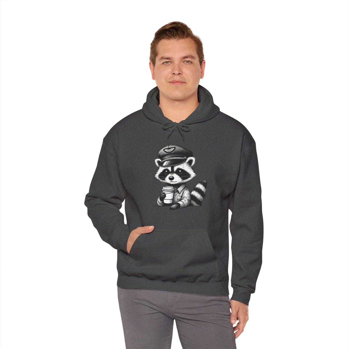 Raccoon pilot  Crew Unisex Heavy Blend Hooded Sweatshirt