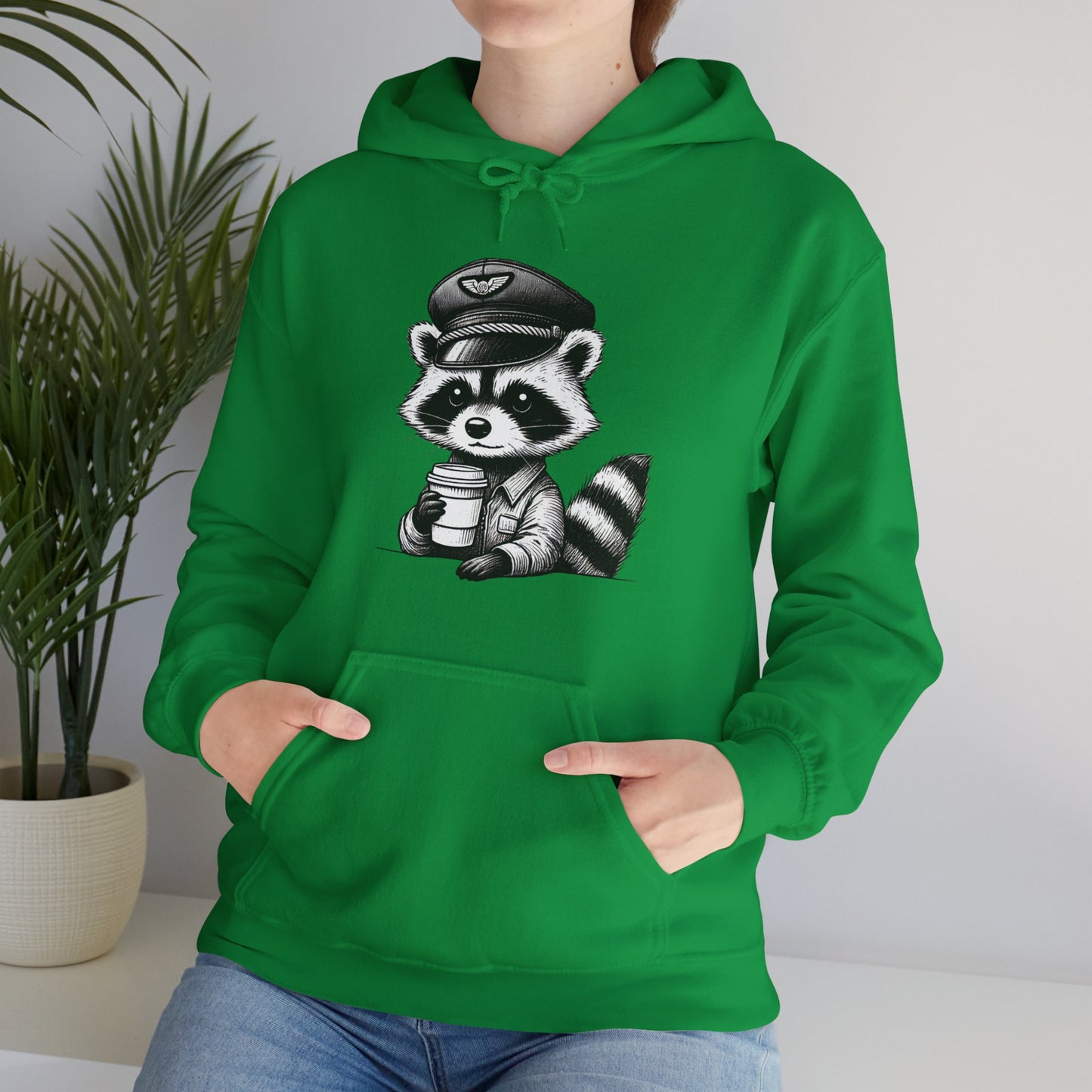 Raccoon pilot  Crew Unisex Heavy Blend Hooded Sweatshirt