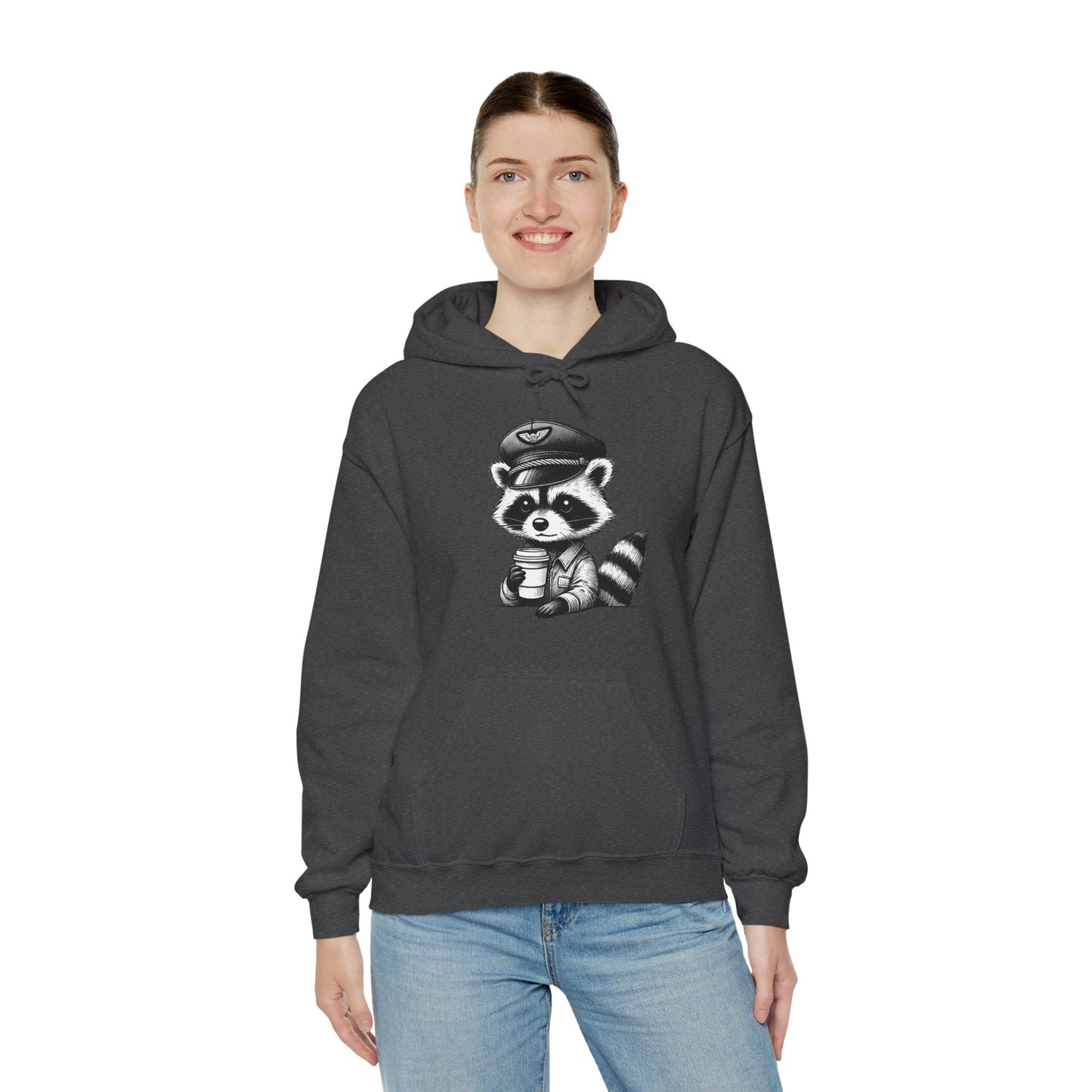 Raccoon pilot  Crew Unisex Heavy Blend Hooded Sweatshirt