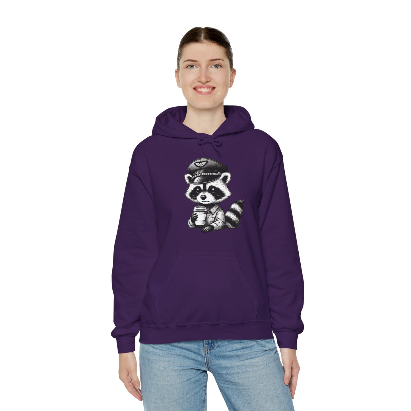 Raccoon pilot  Crew Unisex Heavy Blend Hooded Sweatshirt