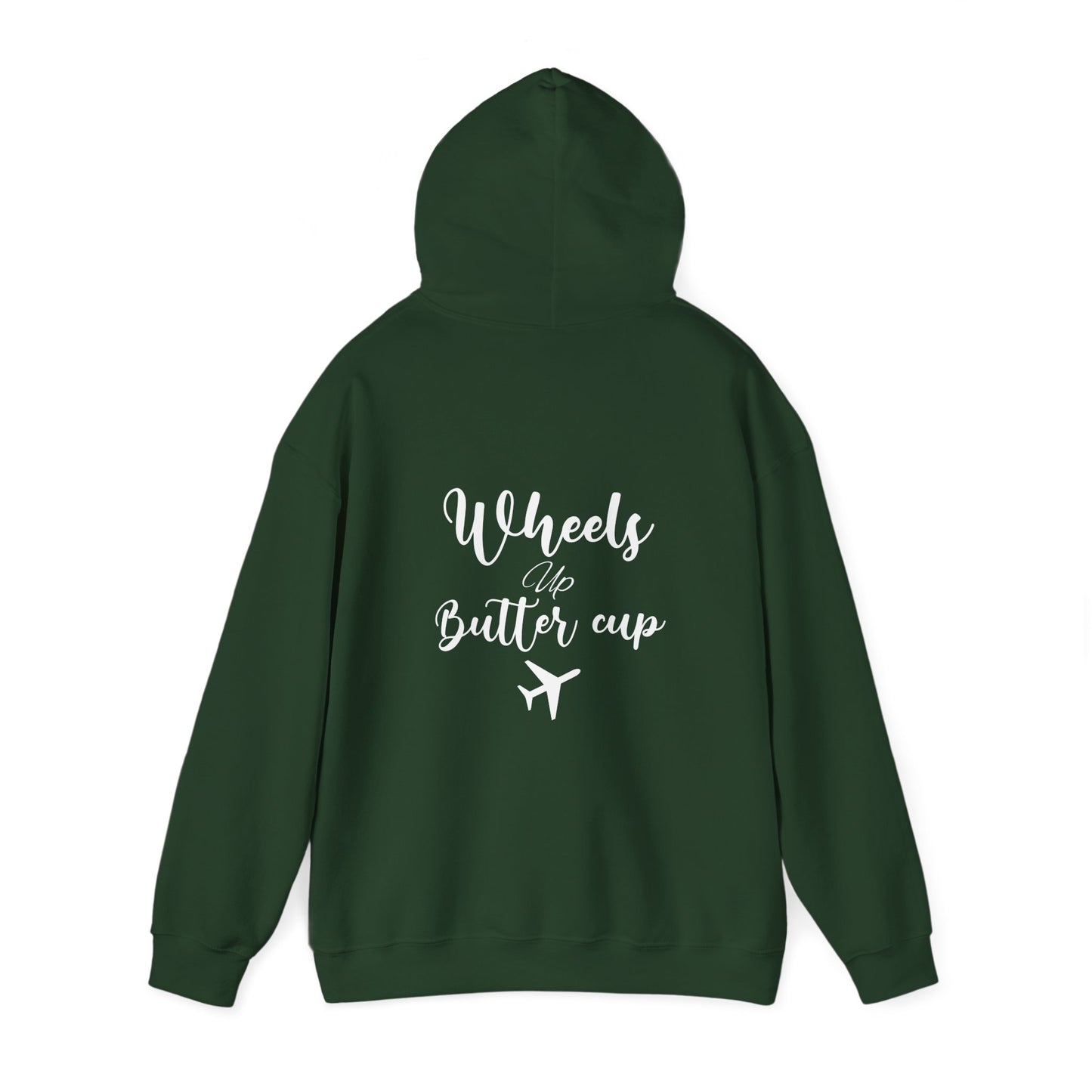 Wheels up butter cup (back) pilot Unisex Hoodie