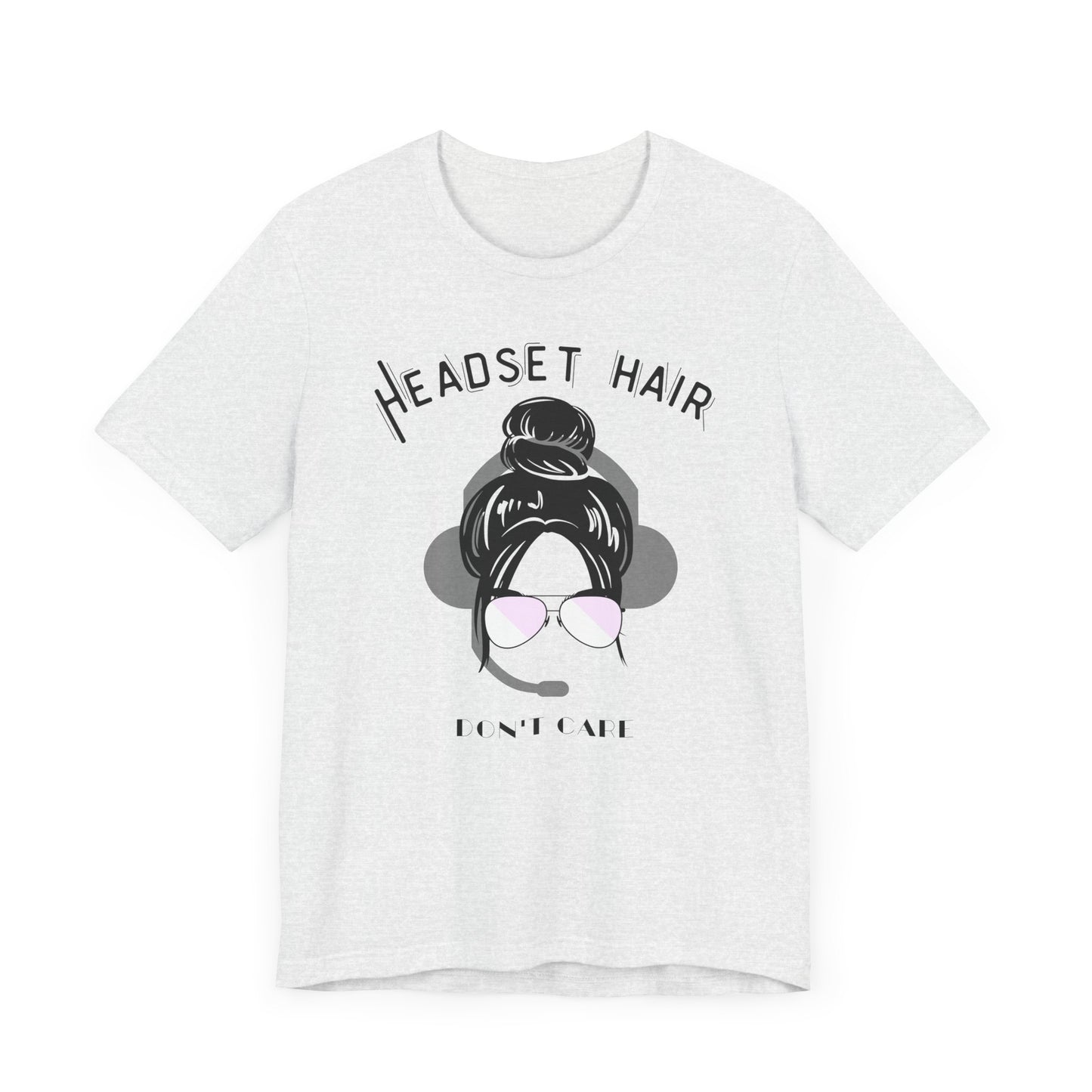 Headset hair don't care Pilot Unisex Jersey Short Sleeve Tee