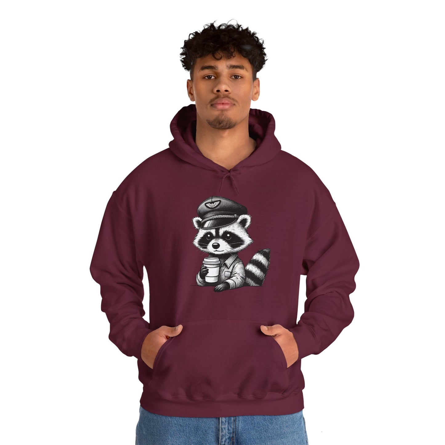 Raccoon pilot  Crew Unisex Heavy Blend Hooded Sweatshirt