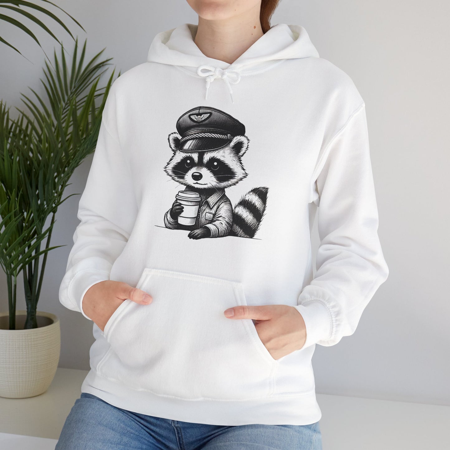 Raccoon pilot  Crew Unisex Heavy Blend Hooded Sweatshirt