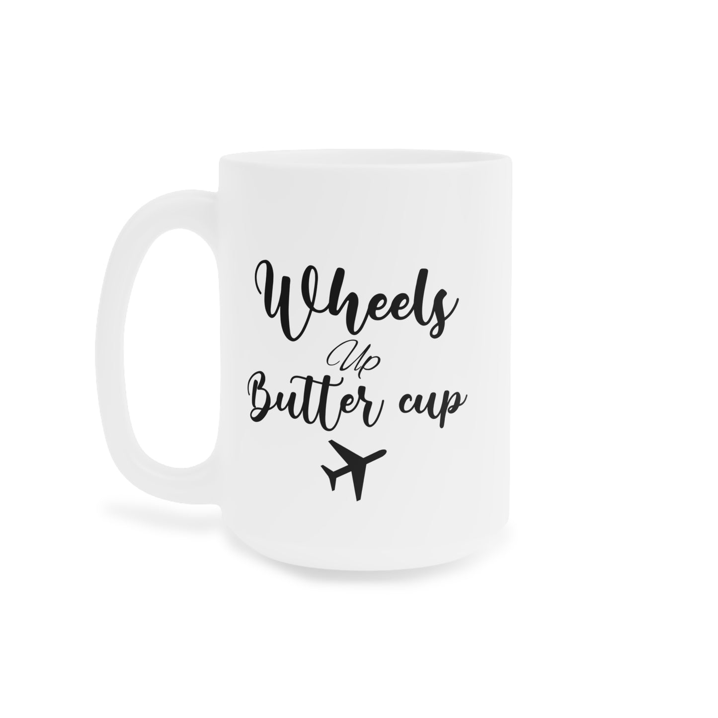 Wheels up butter cup mug