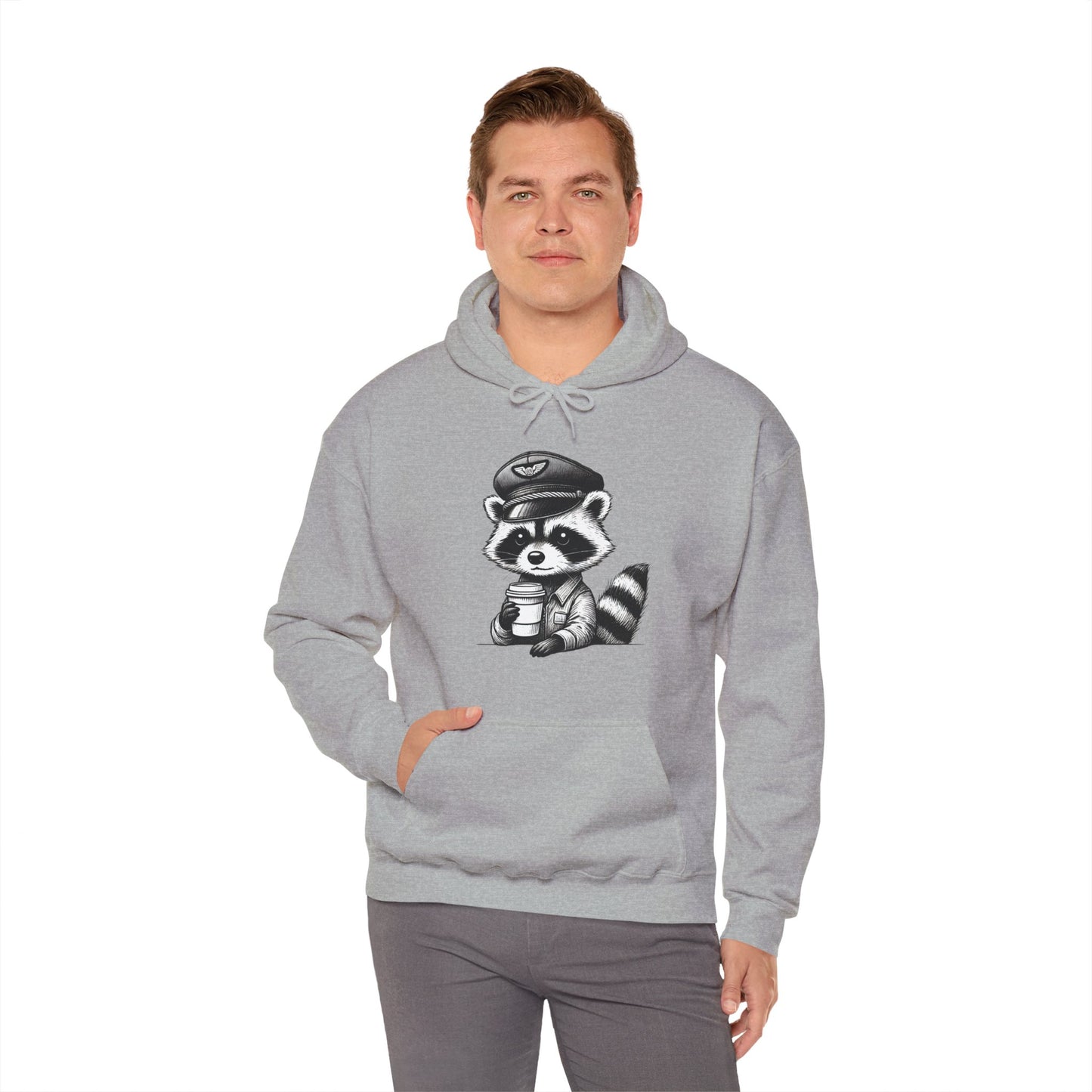 Raccoon pilot  Crew Unisex Heavy Blend Hooded Sweatshirt