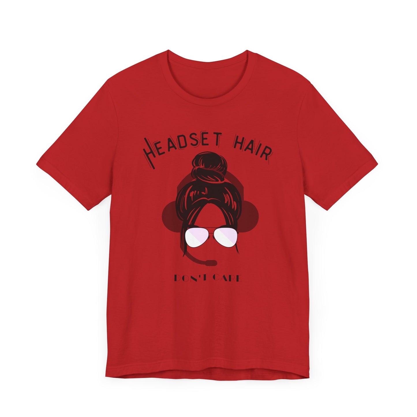 Headset hair don't care Pilot Unisex Jersey Short Sleeve Tee