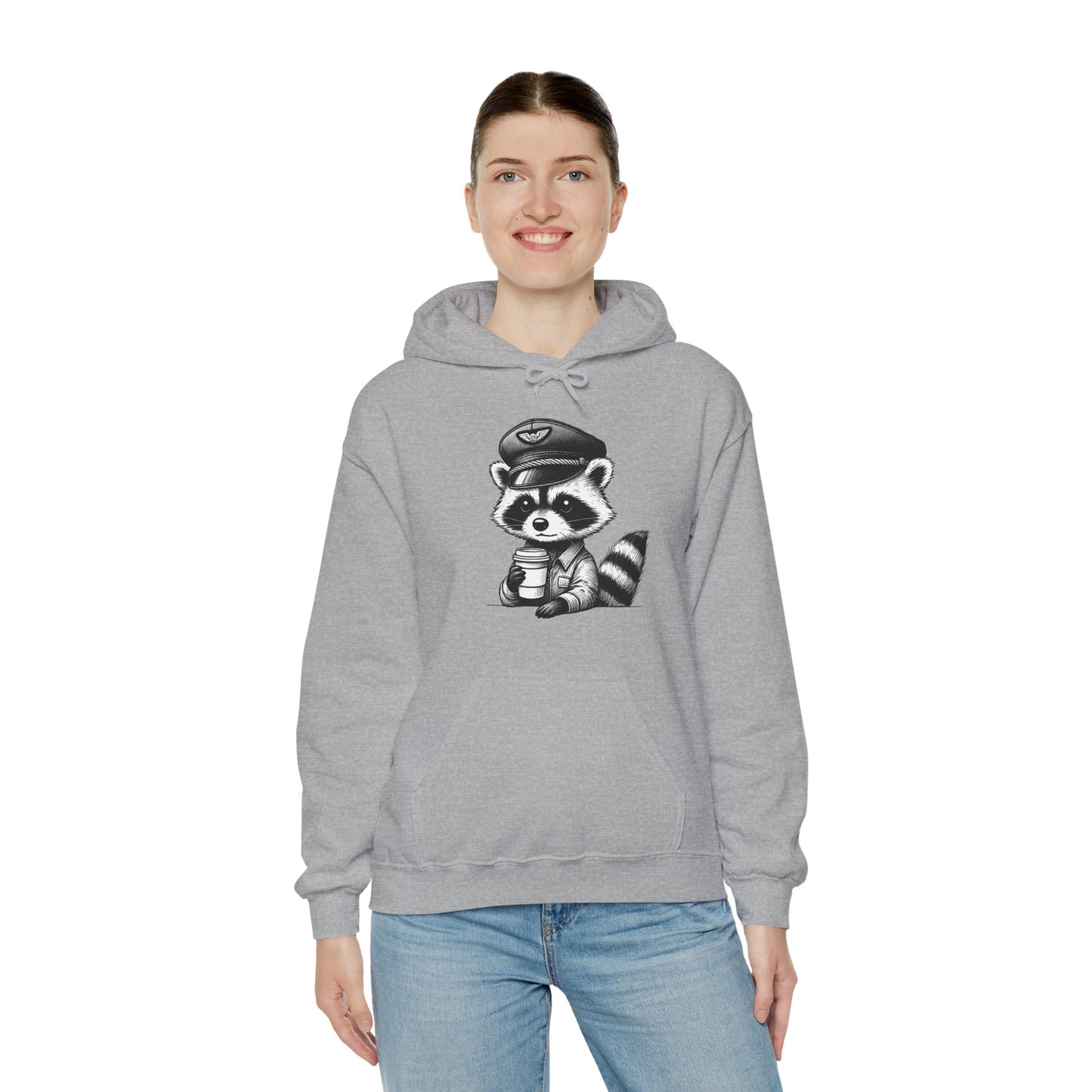 Raccoon pilot  Crew Unisex Heavy Blend Hooded Sweatshirt