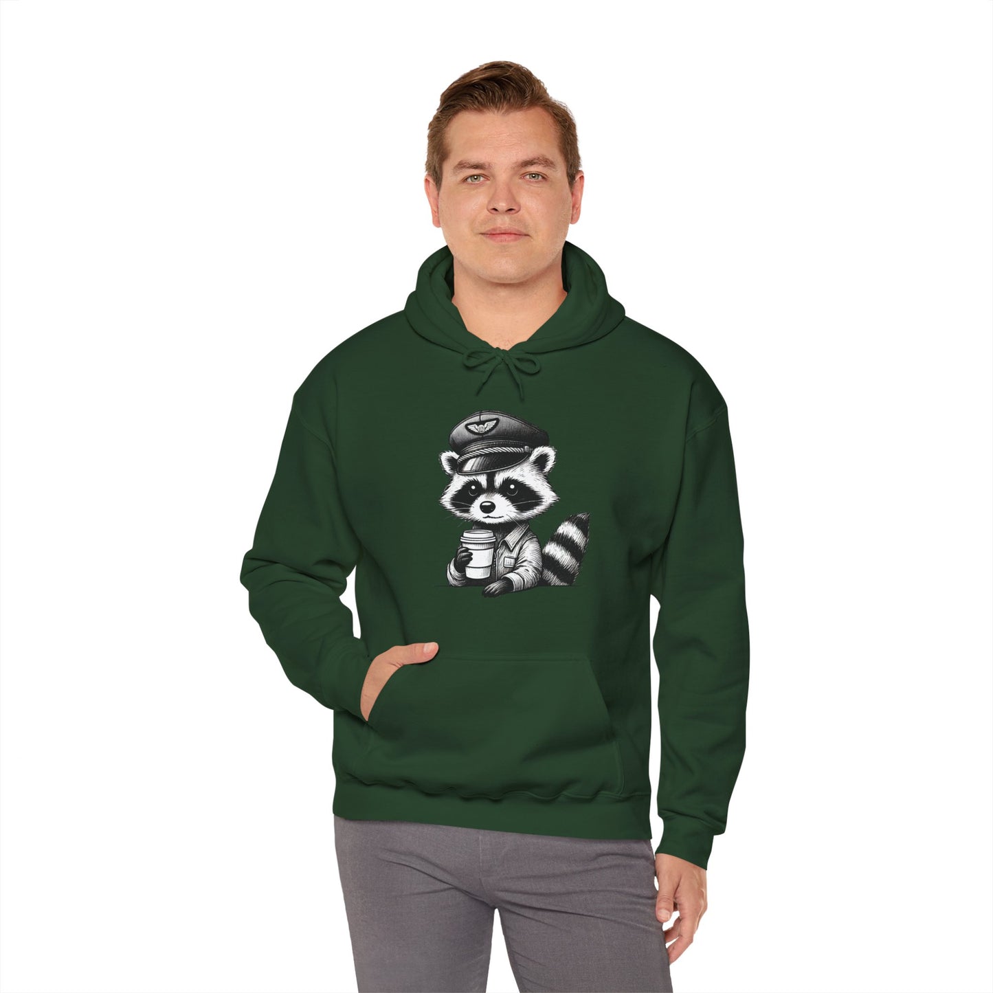 Raccoon pilot  Crew Unisex Heavy Blend Hooded Sweatshirt