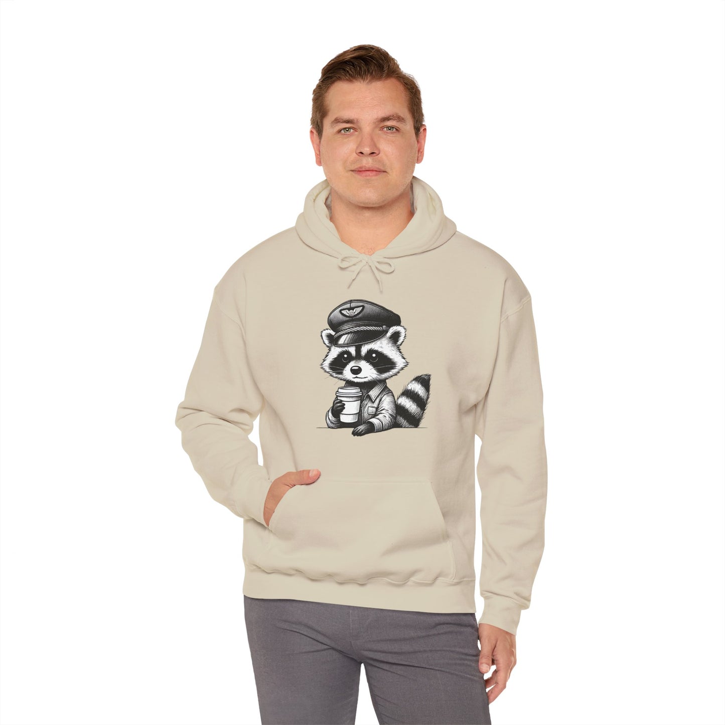 Raccoon pilot  Crew Unisex Heavy Blend Hooded Sweatshirt