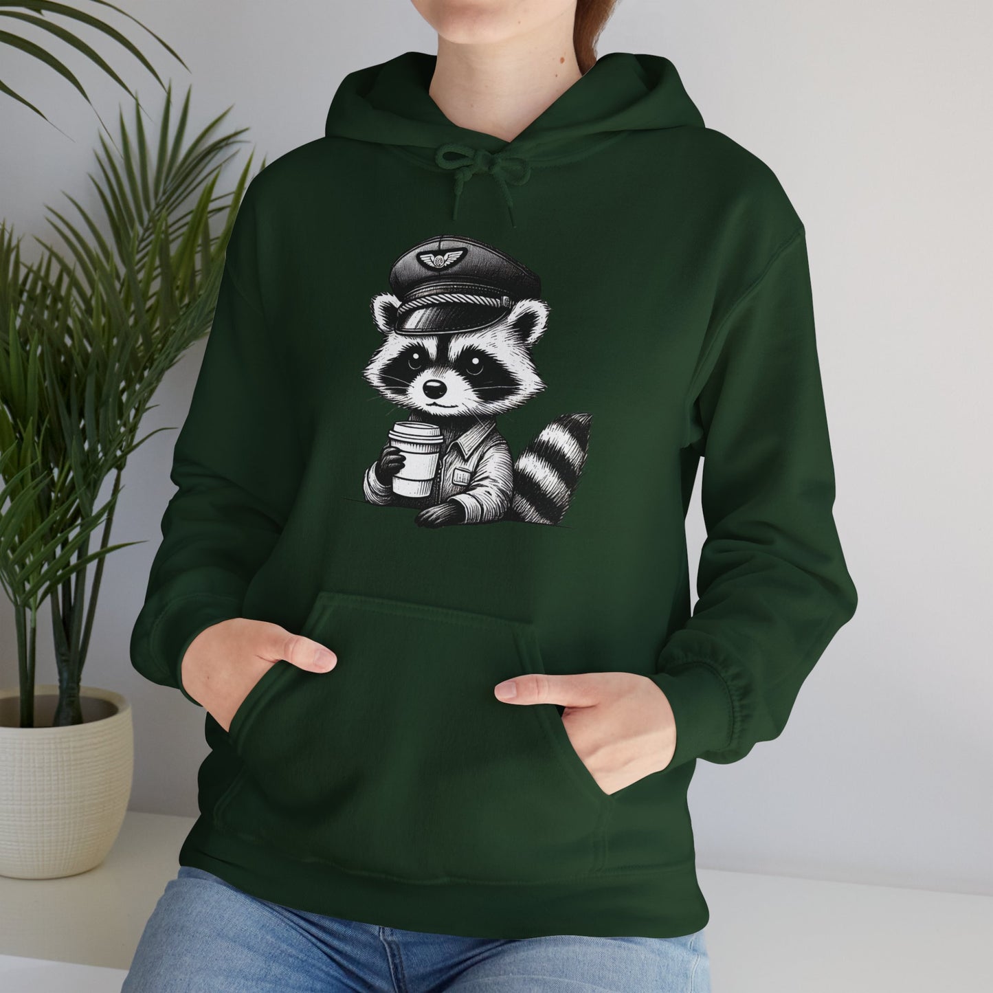 Raccoon pilot  Crew Unisex Heavy Blend Hooded Sweatshirt