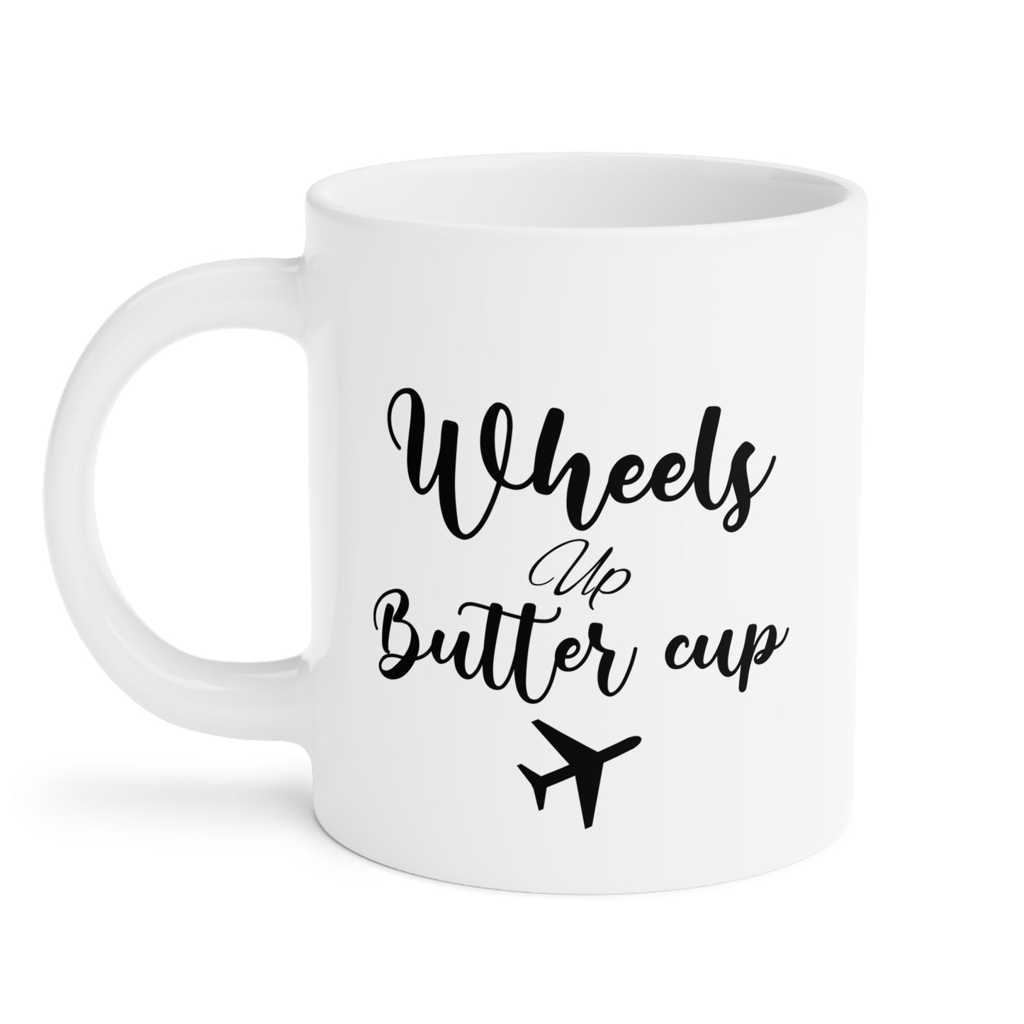 Wheels up butter cup mug