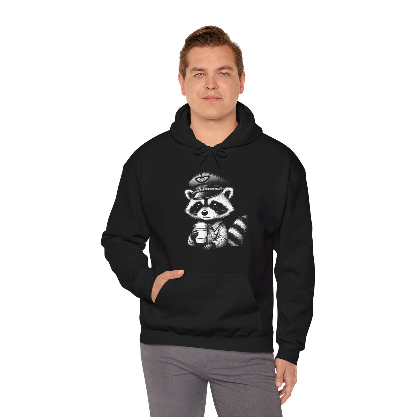 Raccoon pilot  Crew Unisex Heavy Blend Hooded Sweatshirt