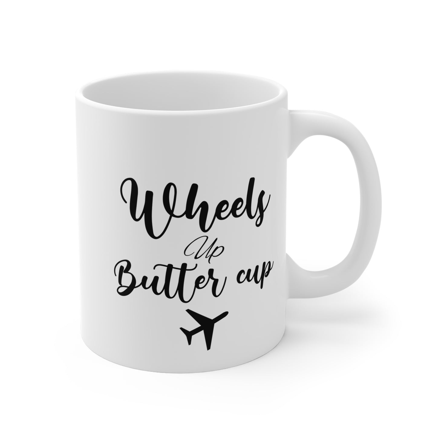 Wheels up butter cup mug