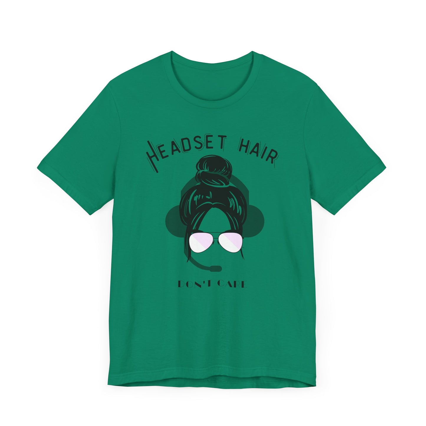 Headset hair don't care Pilot Unisex Jersey Short Sleeve Tee