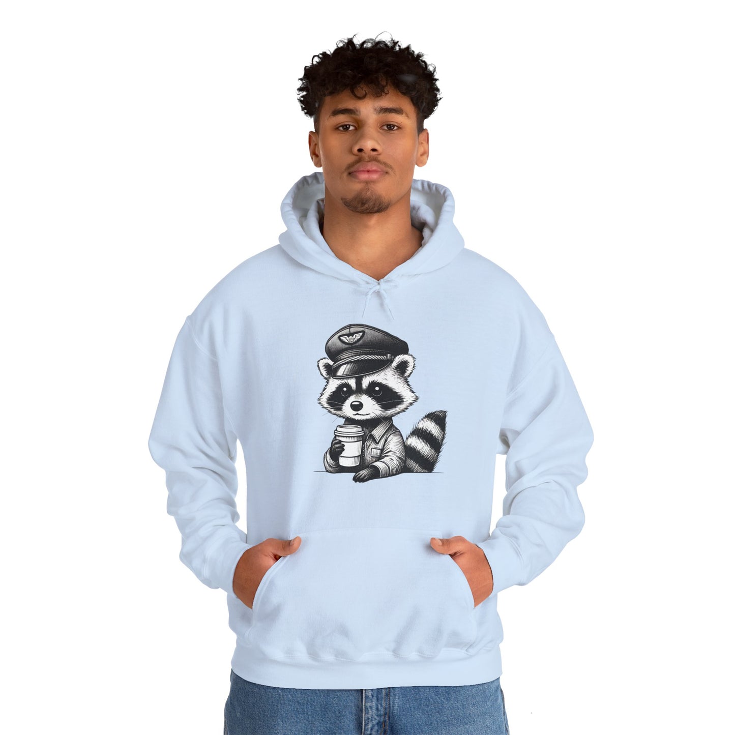 Raccoon pilot  Crew Unisex Heavy Blend Hooded Sweatshirt