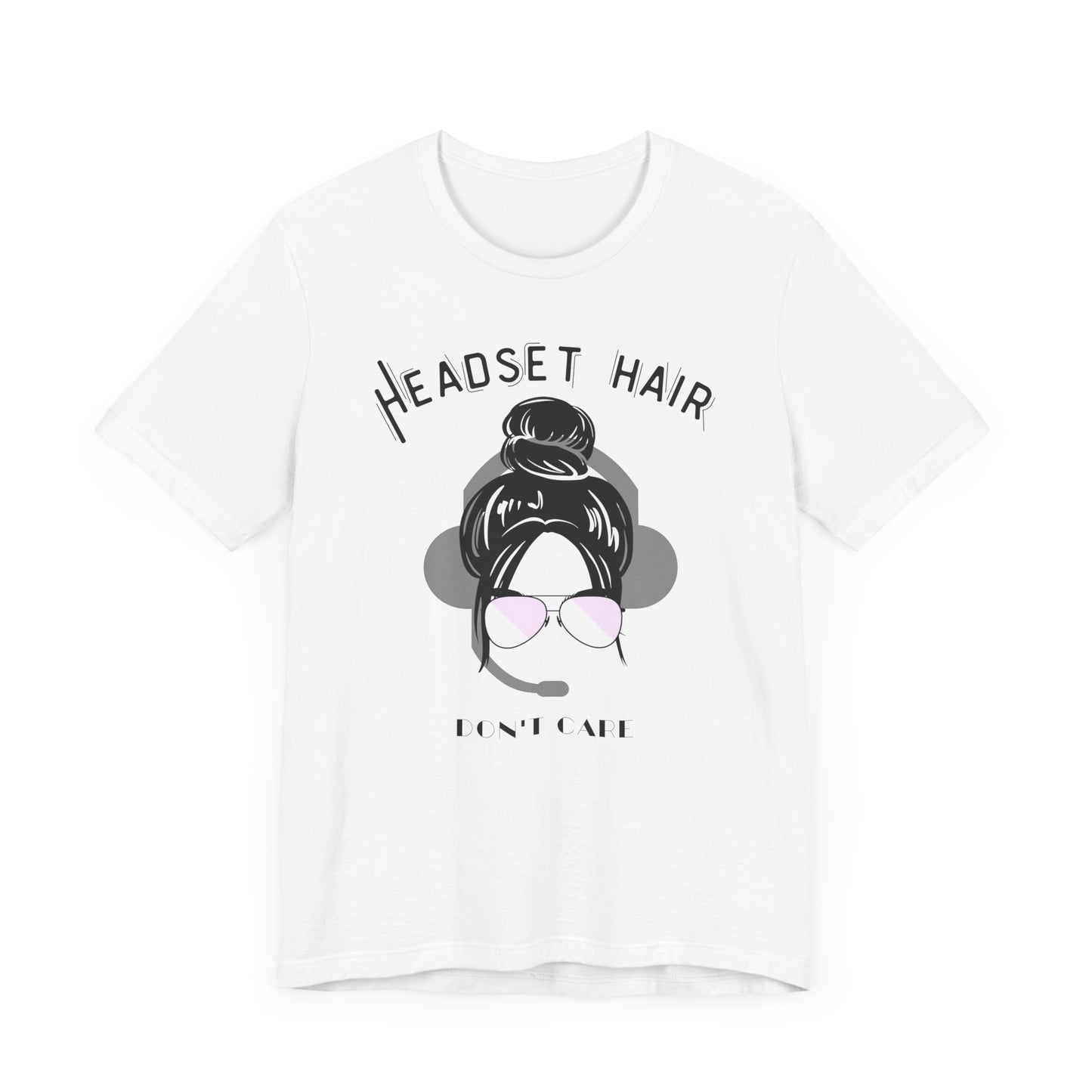 Headset hair don't care Pilot Unisex Jersey Short Sleeve Tee