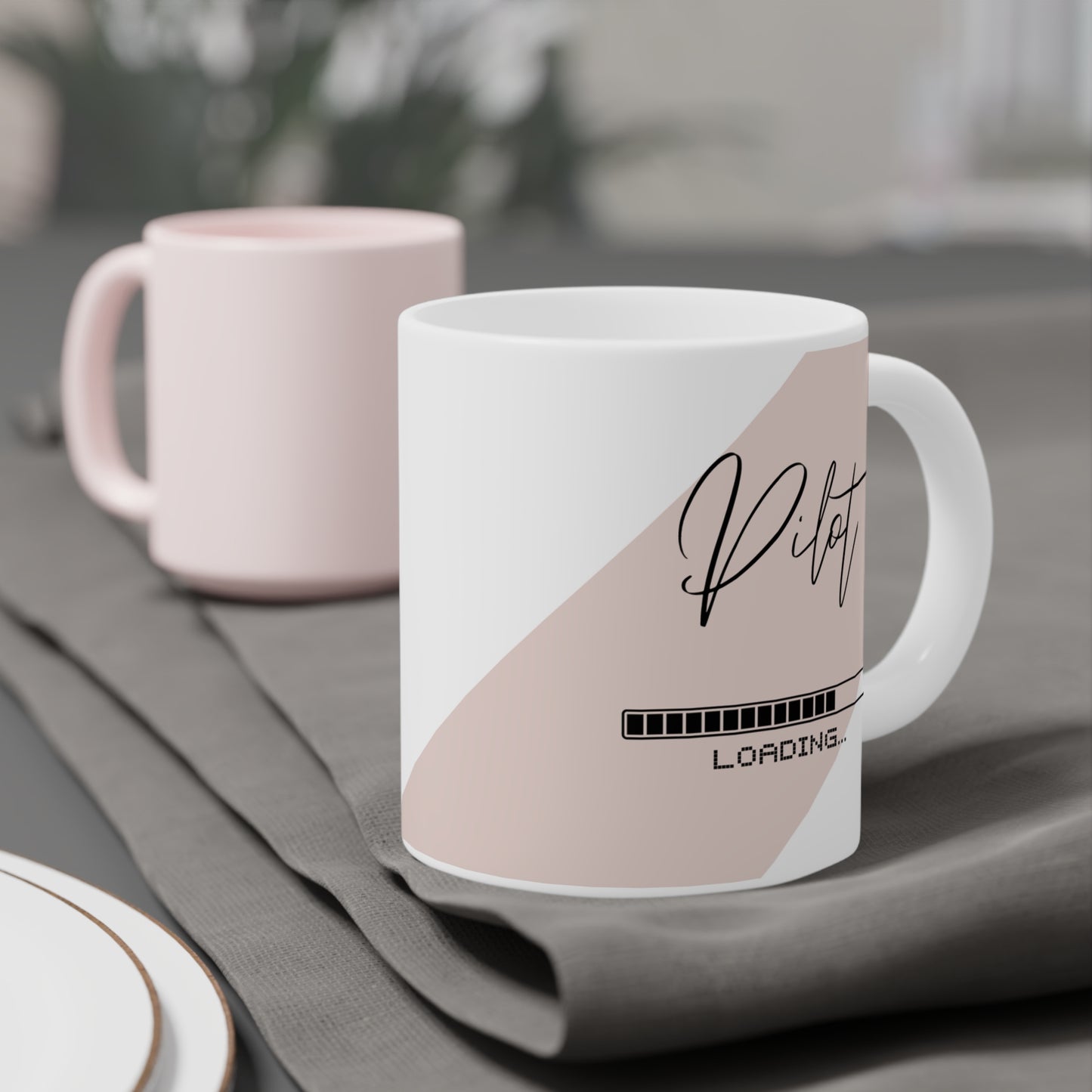 Pilot in progress loading aviation mug