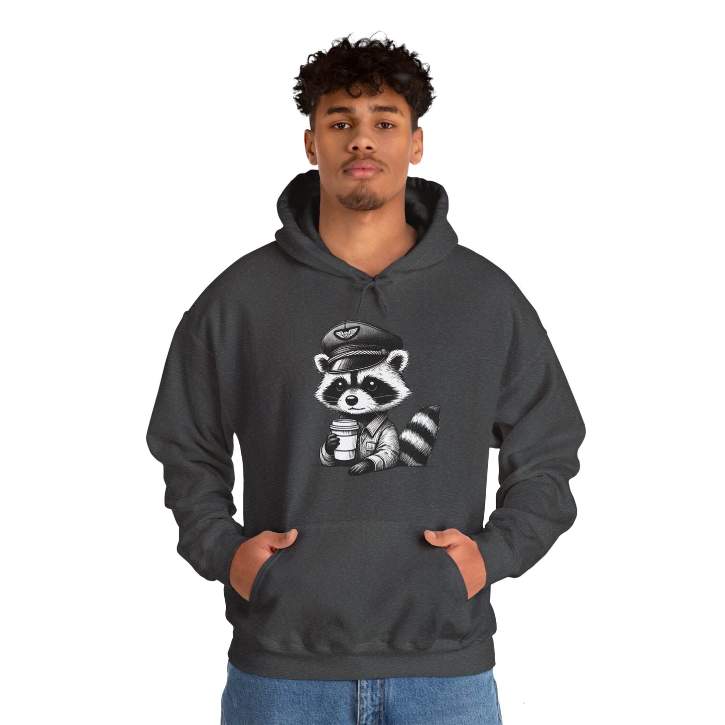 Raccoon pilot  Crew Unisex Heavy Blend Hooded Sweatshirt