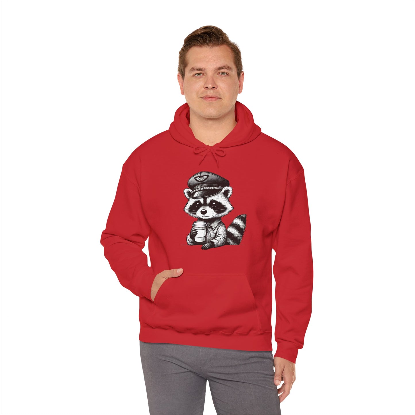 Raccoon pilot  Crew Unisex Heavy Blend Hooded Sweatshirt