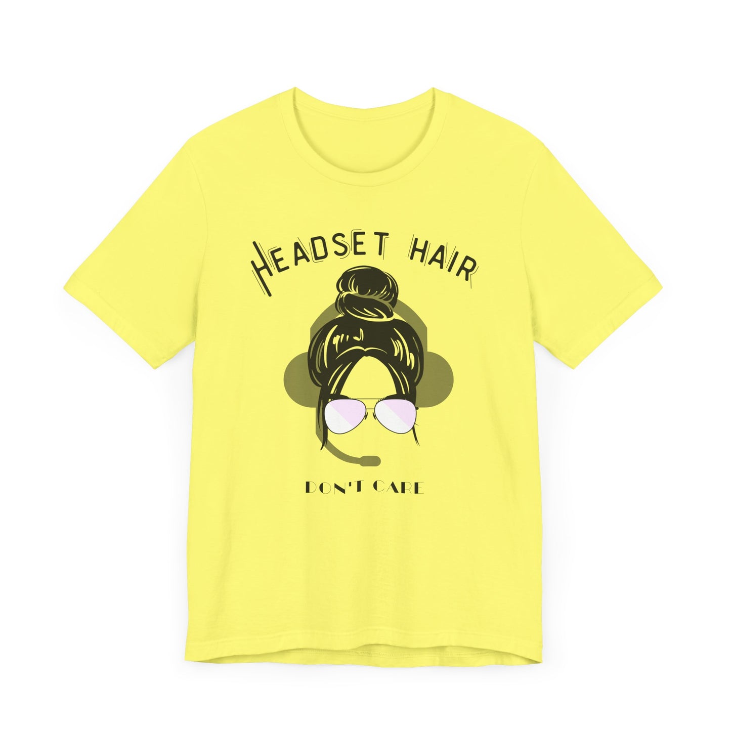 Headset hair don't care Pilot Unisex Jersey Short Sleeve Tee